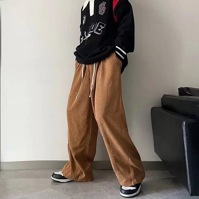 Autumn And Winter Woolen Trousers Men's Straight Fashion Label - Nyaabs