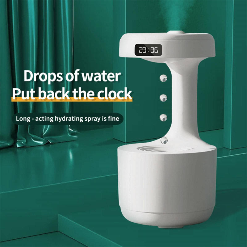 Bedroom Anti-Gravity Humidifier With Clock Water Drop Backflow Aroma Diffuser Large Capacity Office Bedroom Mute Heavy Fog Household Sprayer nyaabs.com