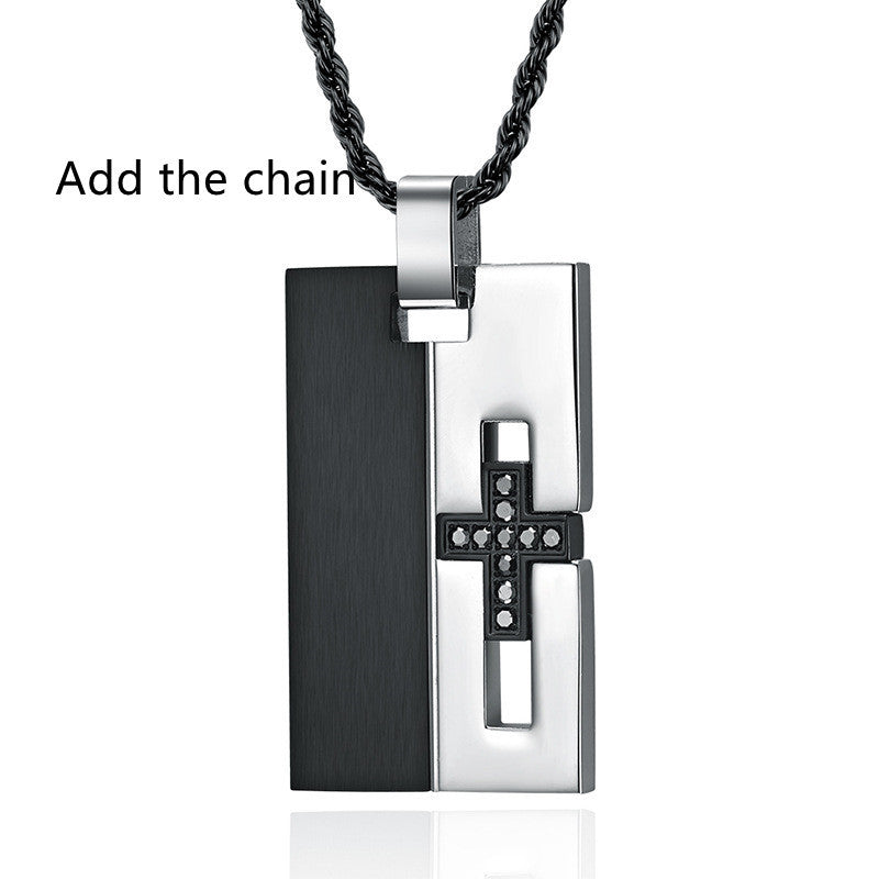 Stainless Steel Diamond Set Pendant For Men - Nyaabs