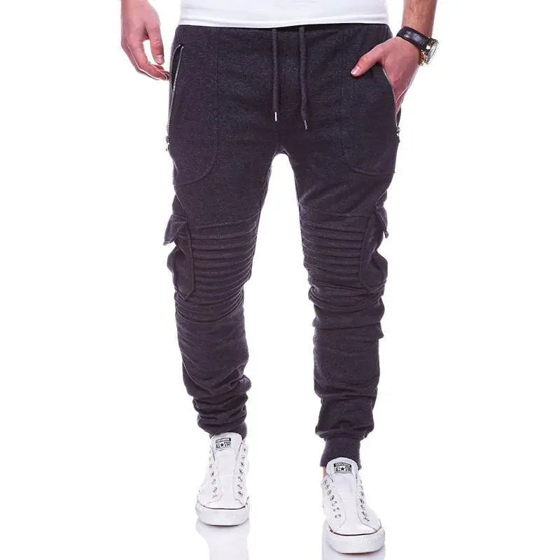 Sports Pants Striped Pleated Casual Men - Nyaabs