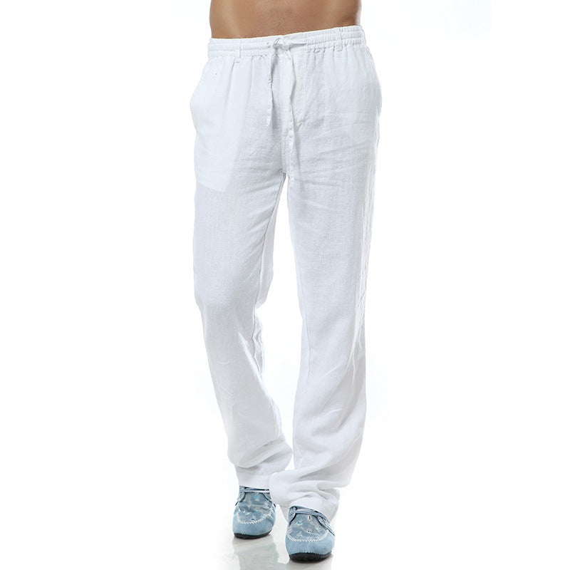 Men's Thin Casual Elastic Waist Linen Pant nyaabs.com