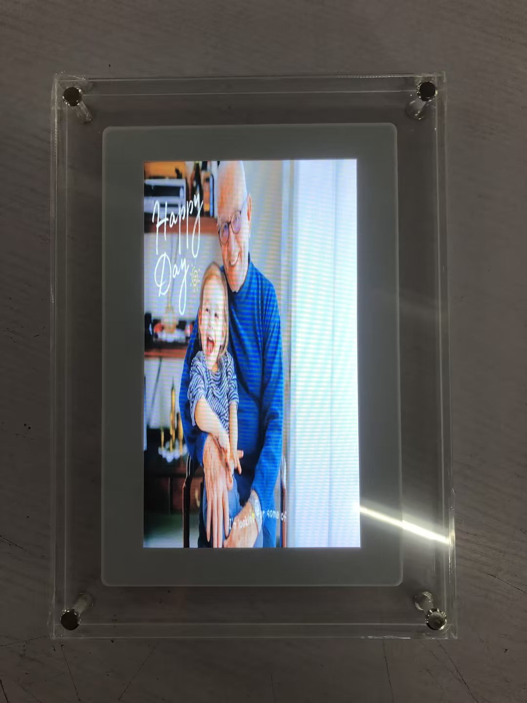 Digital Picture Frame Acrylic Video Player Digital Photo Frame Vertical Display With 1GB And Battery Type C Video Frame Gift For Loved - Nyaabs