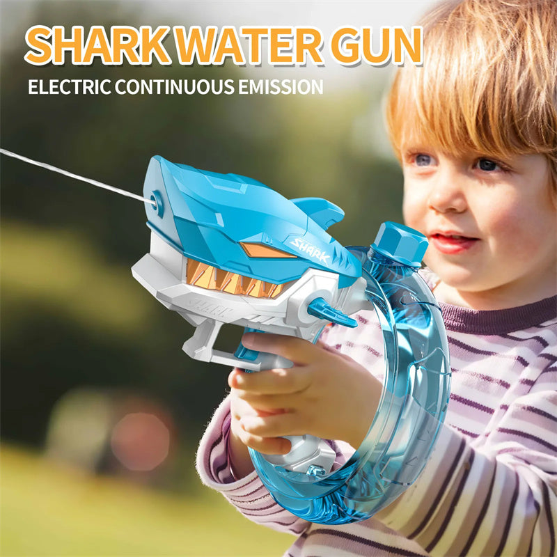 New Shark Electric Water Gun Toys Fully Automatic Continuous Fire Water Gun Large Capacity Beach Summer Children's Water Playing Toys - Nyaabs