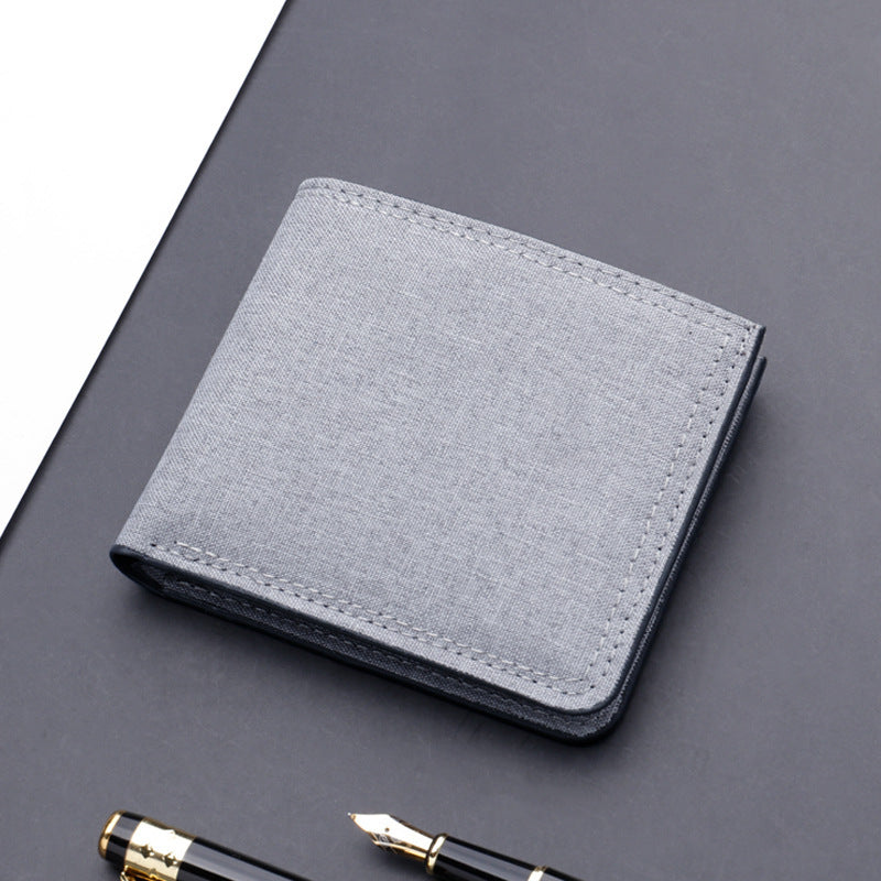 Men's Fashion Simple Short Canvas Wallet - Nyaabs