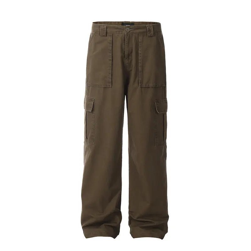 Men's Vintage Wash Loose Straight Leg Pants - Nyaabs