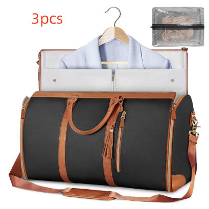 Large Capacity Travel Duffle Bag Women's Handbag Folding Suit Bag Waterproof Clothes Totes - Nyaabs