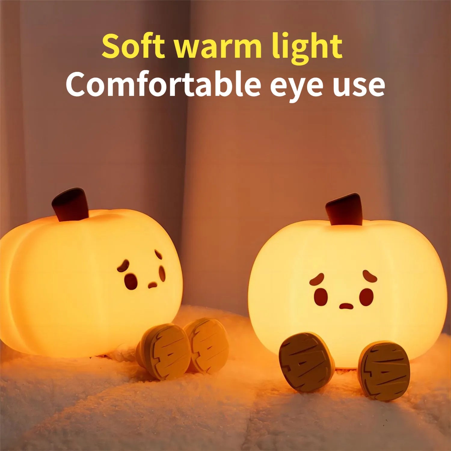 Home Decor Halloween Pumpkin Night Light Cute Soft Silicone Lamp Touch  Dimmable Rechargeable Bedside Decor Light Kids Gifts Halloween Decorations - Nyaabs