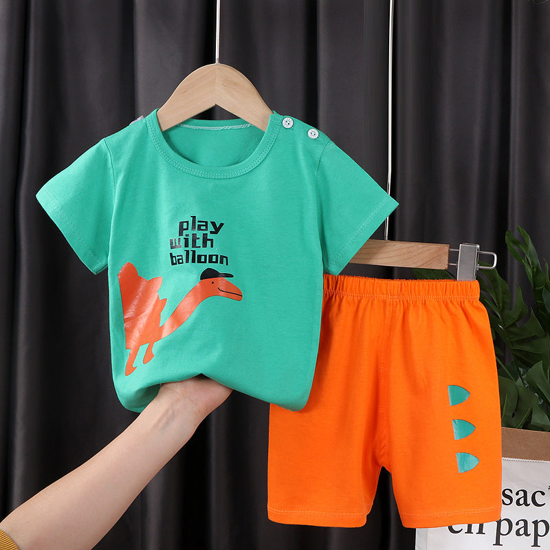 Two-piece Cotton T-shirt With Short Sleeves For Boys And Girls - Nyaabs