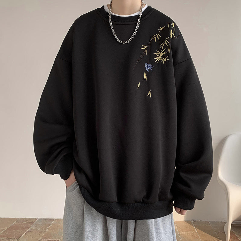 Fashion Round Neck Sweater Men's Embroidery - Nyaabs