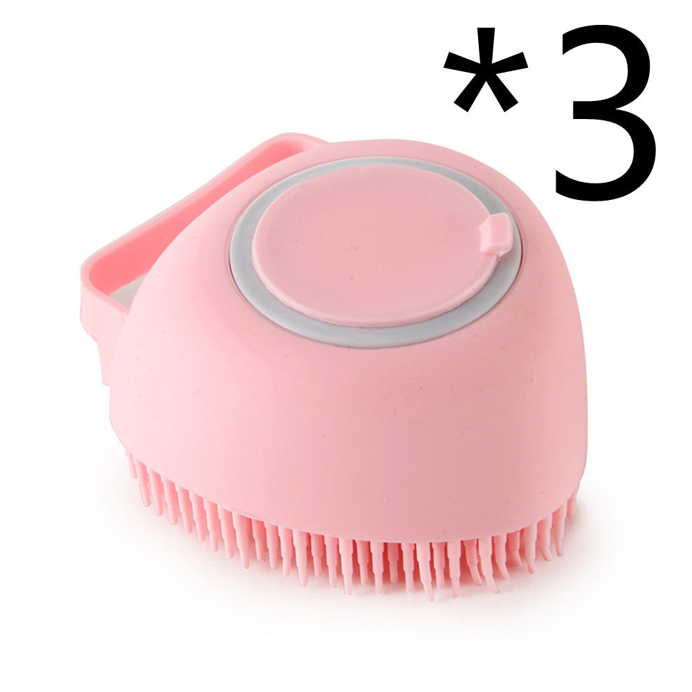 Silicone Dog Bath Massage Gloves Brush Pet Cat Bathroom Cleaning Tool Comb Brush For Dog Can Pour Shampoo Dog Grooming Supplies nyaabs.com