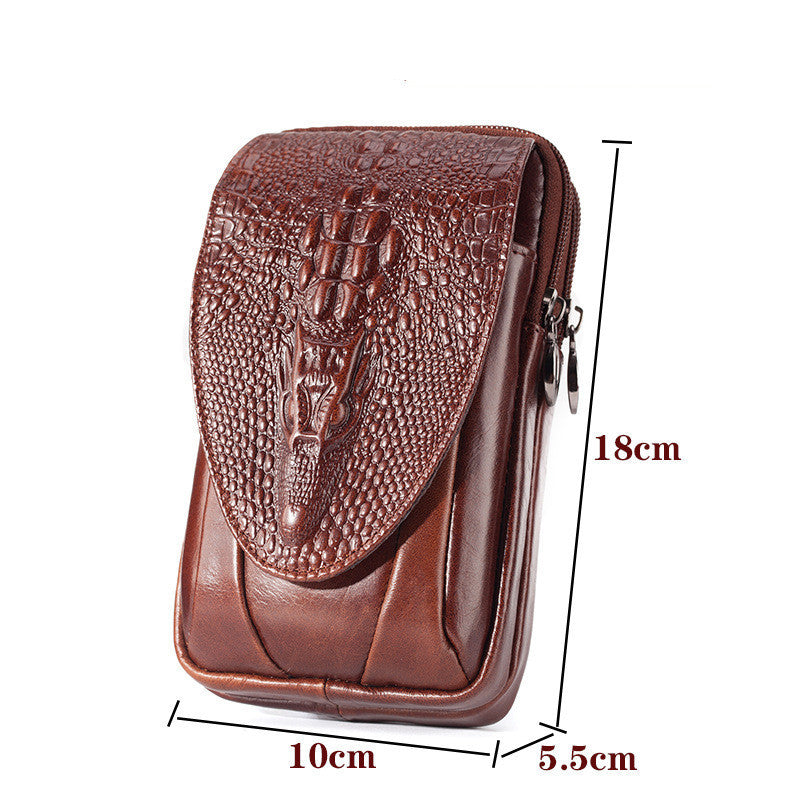 Leather Men's Mobile Phone Pockets Vertical Multi-function - Nyaabs