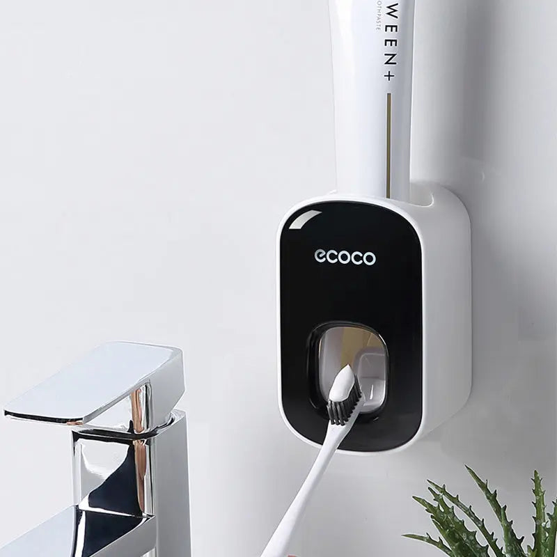 Wall Mounted Automatic Toothpaste Holder Bathroom Accessories Set Dispenser - Nyaabs