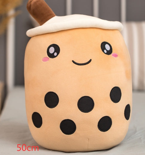 Cute Fruit Drink Plush Stuffed Soft Strawberry Milk Tea Plush Boba Tea Cup Toy Bubble Tea Pillow Cushion Kids Gift - Nyaabs