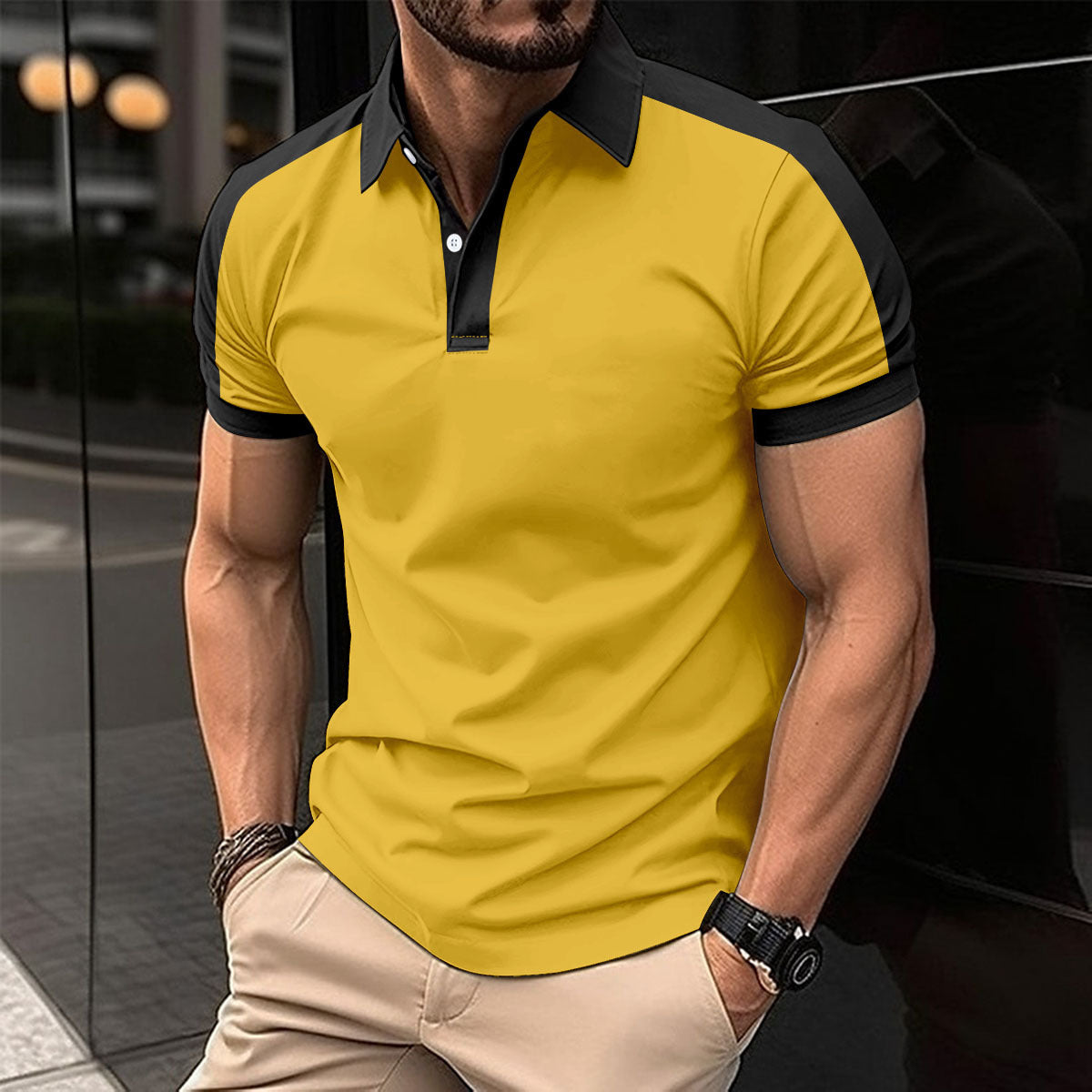 Men's Short Sleeve Business Shirt Summer Casual Polo Shirts - Nyaabs