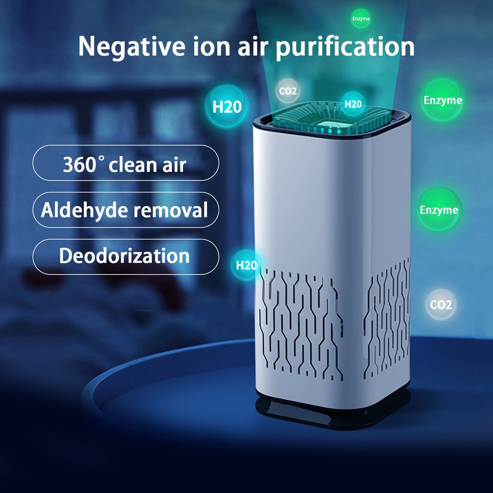 Car Air Purifier Portable Negative Ion Generator Remove Formaldehyde Dust Smoke Air Freshen Washer For Home Car - Nyaabs