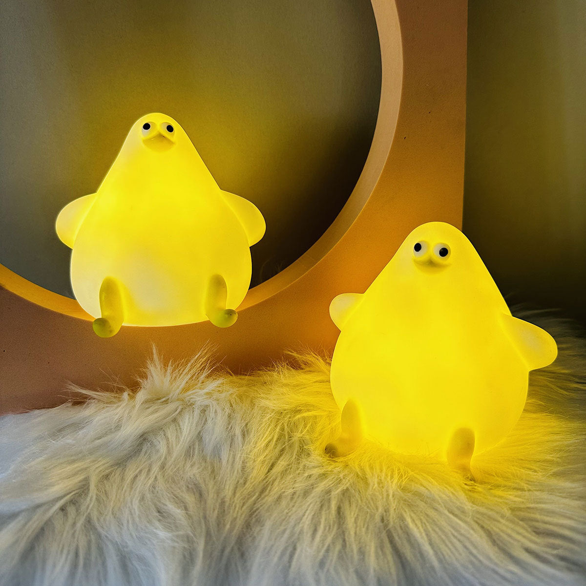 Warm Lovely Cute Cartoon Silicone Sea Gull Night Light With USB Charging Christmas Gifts Kids Grils Room Bedside Sleeping Lamp - Nyaabs