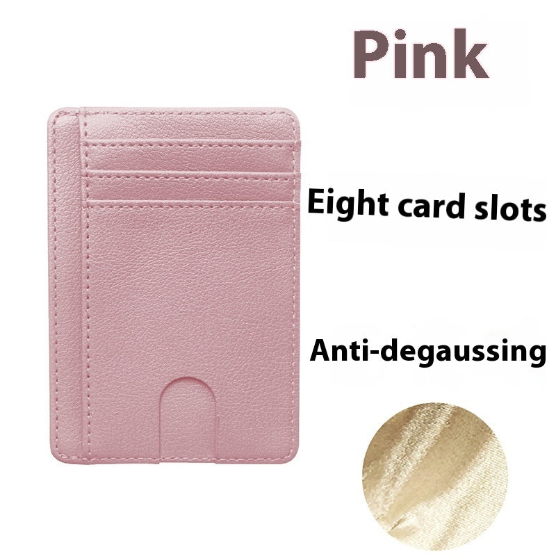 Multiple Card Slots Portable Pu Leather Credit Card Bag Card Holder - Nyaabs