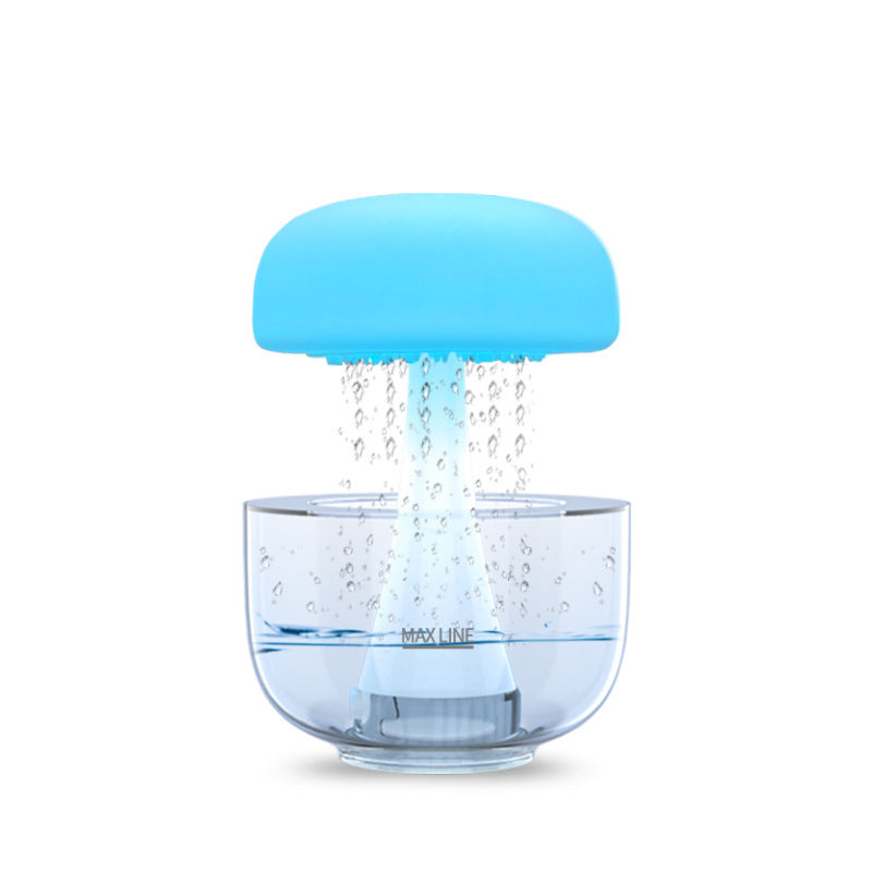 Jellyfish Raindrop Humidifier Ultrasonic Atomization Seven-color Ambience Light Cloud Rain Aroma Diffuser Home Decor - Nyaabs