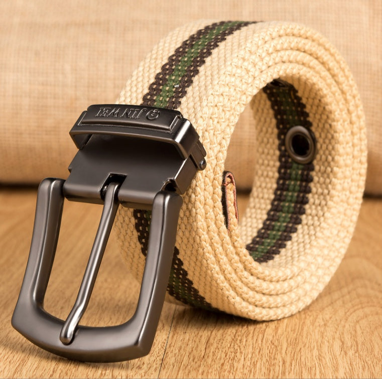 Outdoor Thickened Men's Pin Buckle Canvas Belt - Nyaabs