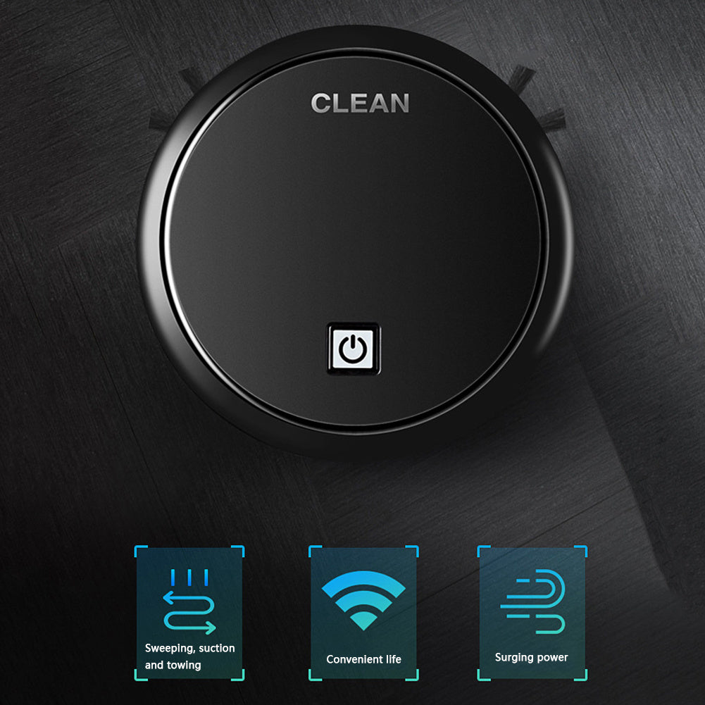 3-in-1 Robot Vacuum Cleaner 1800Pa Multifunctional Smart Floor Cleaner USB Rechargeable Dry Wet Sweeping Vacuum Cleaner - Nyaabs