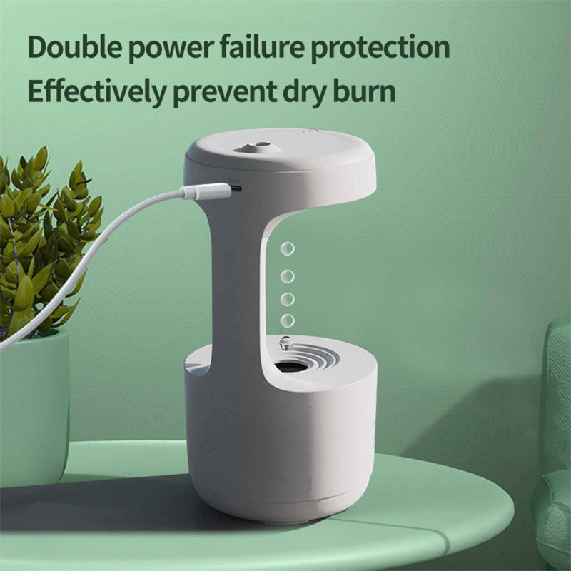 Bedroom Anti-Gravity Humidifier With Clock Water Drop Backflow Aroma Diffuser Large Capacity Office Bedroom Mute Heavy Fog Household Sprayer nyaabs.com