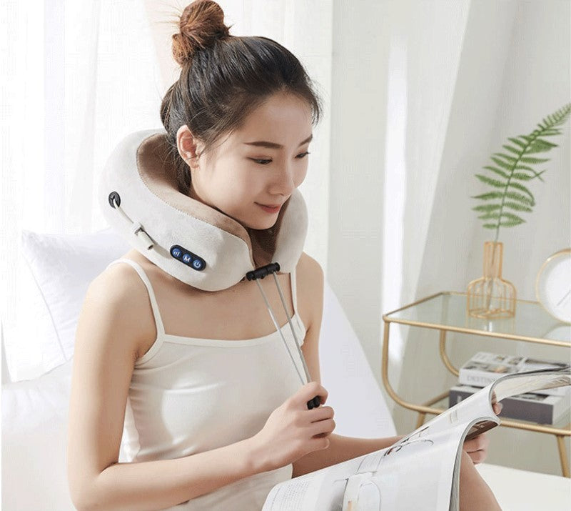 U Shaped Massage Pillow Neck Massage Device Electric Neck Massager Apparatus Shoulder Back Cervical Massager For Body Relaxation - Nyaabs