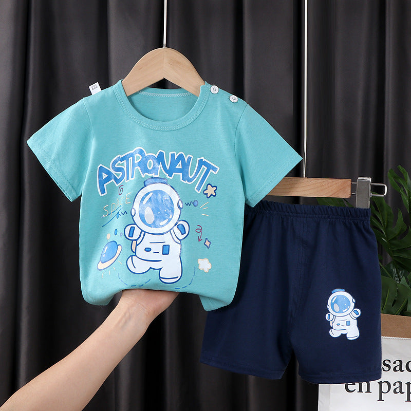 Two-piece Cotton T-shirt With Short Sleeves For Boys And Girls - Nyaabs