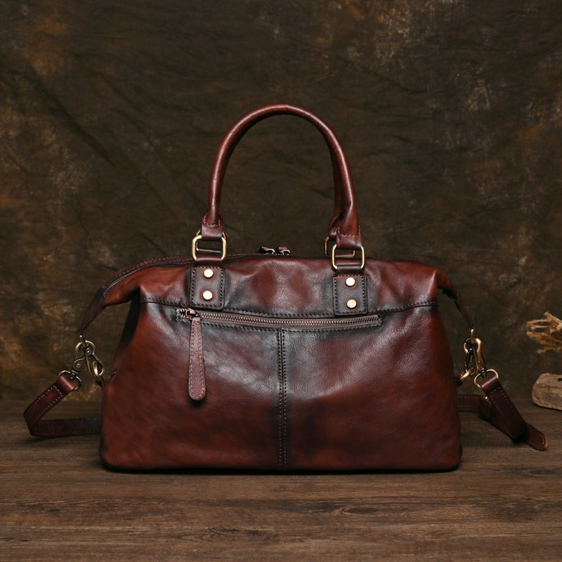 Zipper Handbag First Layer Cowhide Adjustable Shoulder Large Capacity nyaabs.com