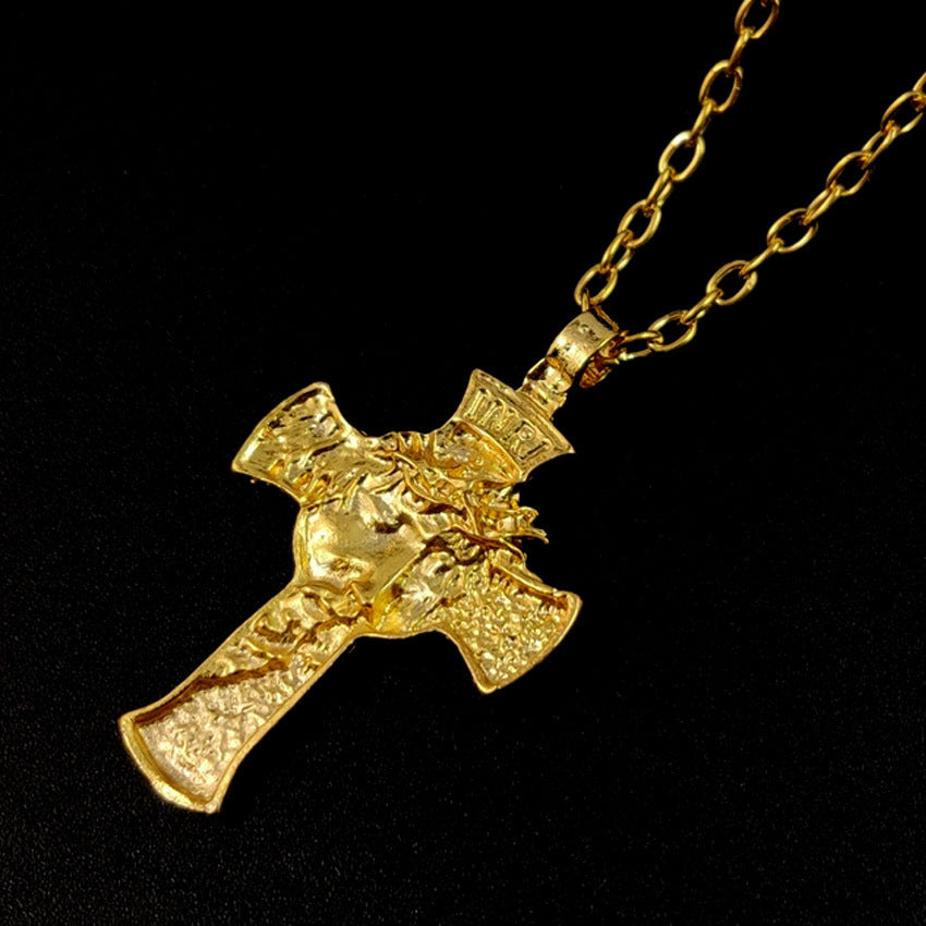 New Thorns Jesus Cross Necklace For Men - Nyaabs