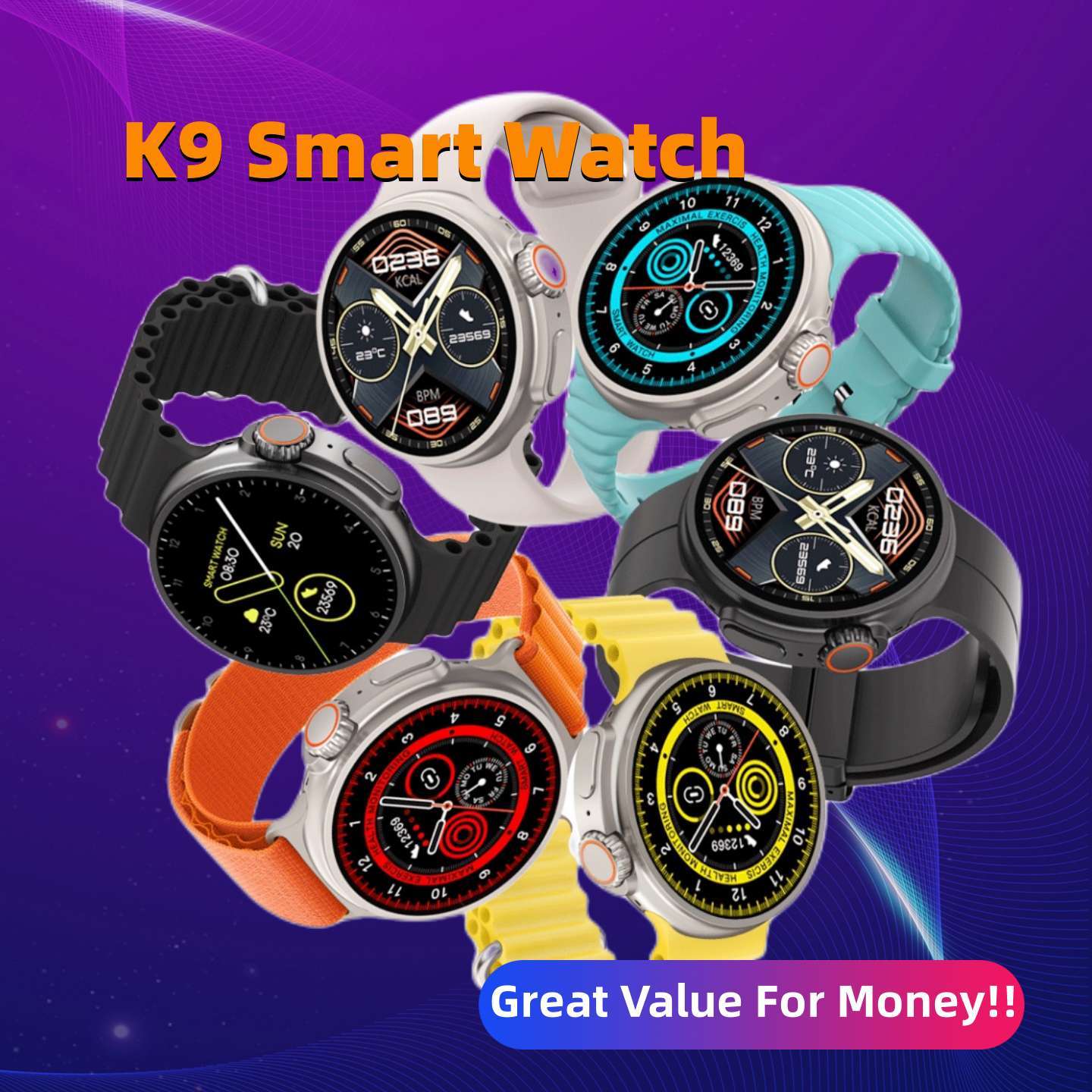 New K9 Smart Watch 1.39 Round Screen Encoder True Screw Clip Wireless Charging NFC Offline And Payment Function - Nyaabs