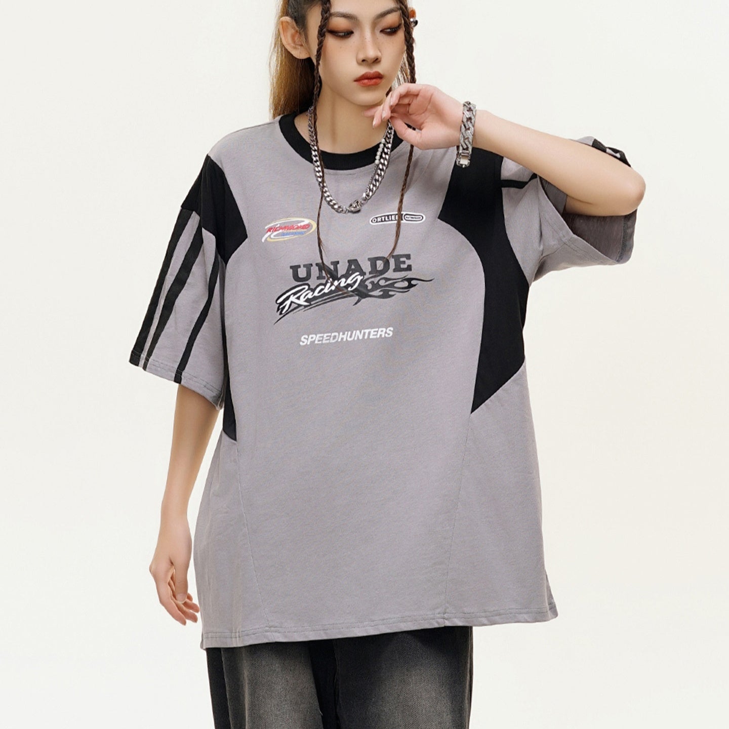 Summer New Real Shot American Retro Loose Printed Sleeve T-shirt - Nyaabs