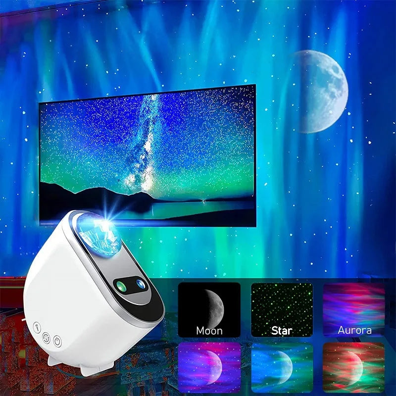 Aurora Borealis Starlight Projectors LED Galaxy Star Atmosphere Galaxy Night Light Home Bedroom Sky Moon Lamp Room Decor Gift - Nyaabs