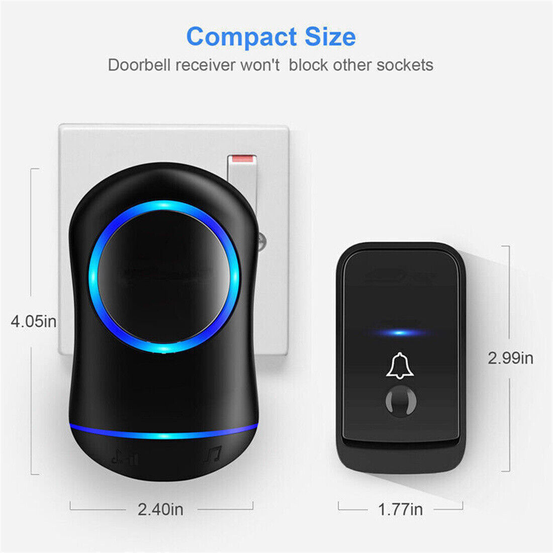 Wireless Door Bells Waterproof Long Range Plug In Home Cordless Doorbell - Nyaabs