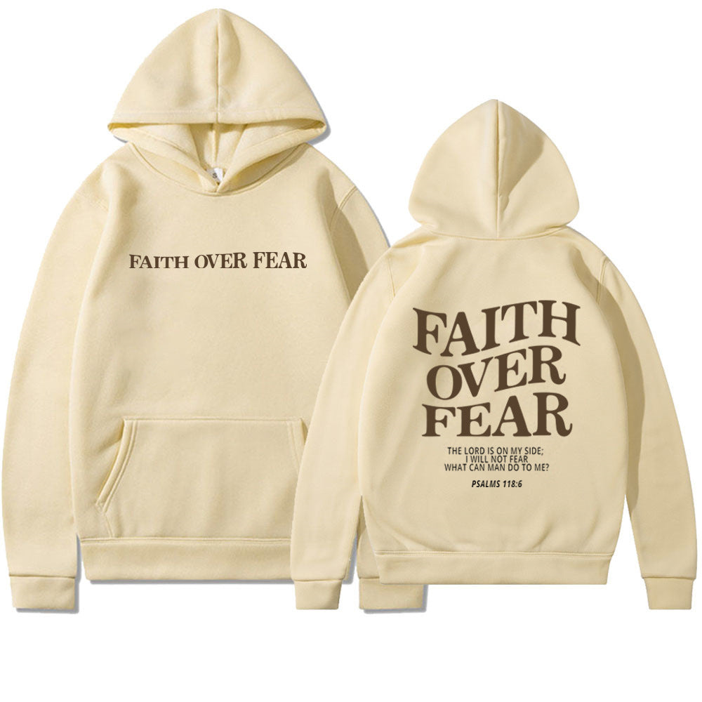 Faith Over Fear Christian Hoodie Christian Sweatshirt Jesus Hoodie Trendy Hoodie Bible Verse Shirt Unisex Aesthetic Clothes - Nyaabs