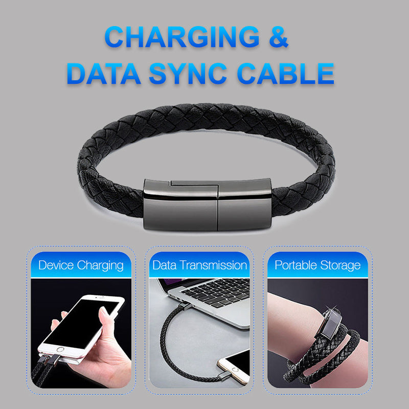 New Bracelet Charger USB Charging Cable Data Charging Cord For IPhone14 13 Max USB C Cable For Phone Micro Cable - Nyaabs