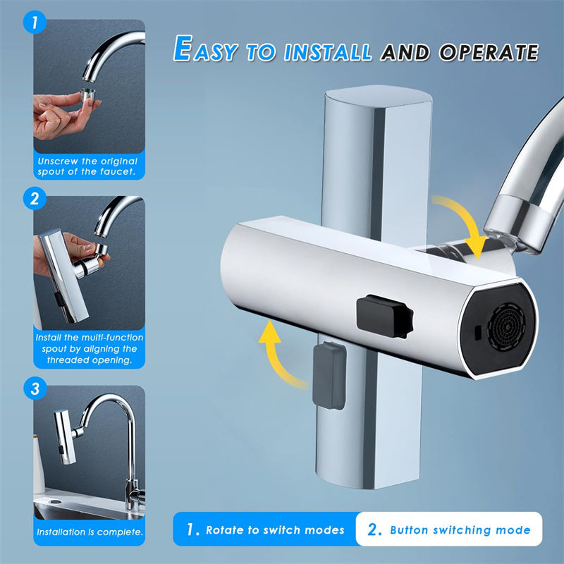 Kitchen Faucet Waterfall Outlet Splash Proof Universal Rotating Bubbler Multifunctional Water Nozzle Extension Kitchen Gadgets nyaabs.com