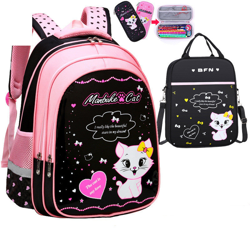 Kids School Cute Cat Print Backpack - Nyaabs