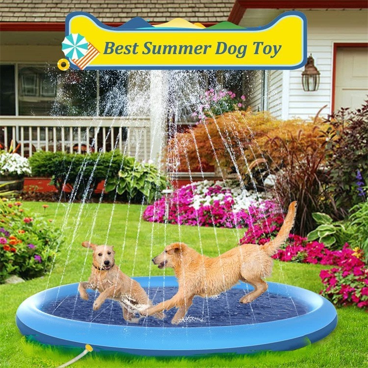 Non-Slip Splash Pad For Kids And Pet Dog Pool Summer Outdoor Water Toys Fun Backyard Fountain Play Mat - Nyaabs