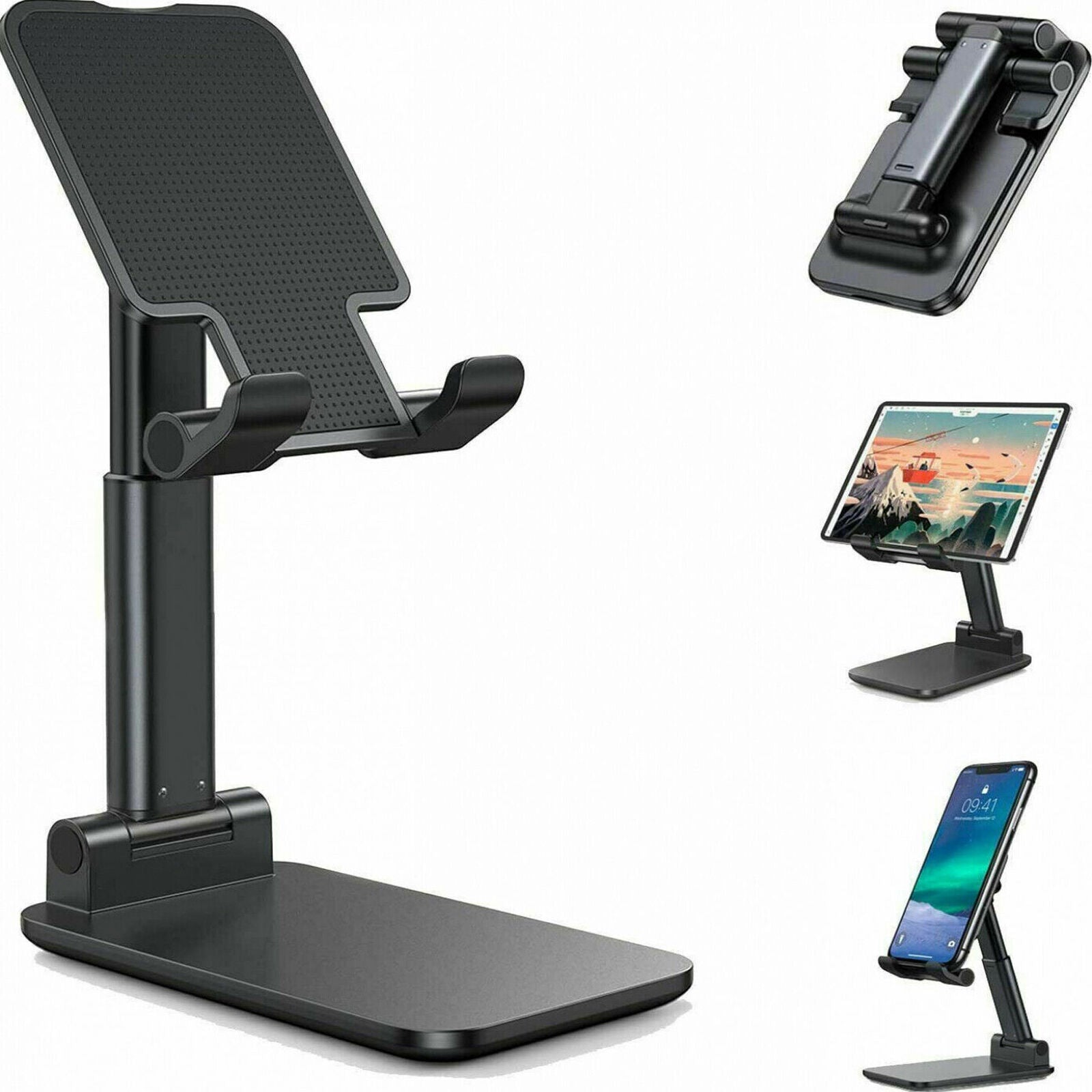 Cell Phone Stand Desktop Holder Tablet Stand Mount Mobile Phone Desktop Tablet Holder Table Cell Foldable Extend Support Desk Mobile Phone Holder Stand - Nyaabs