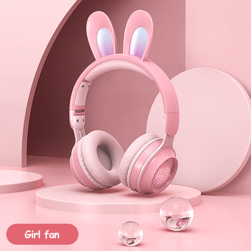 Rabbit Ear Headphones Wireless Luminous Extendable Wheat Headphones - Nyaabs