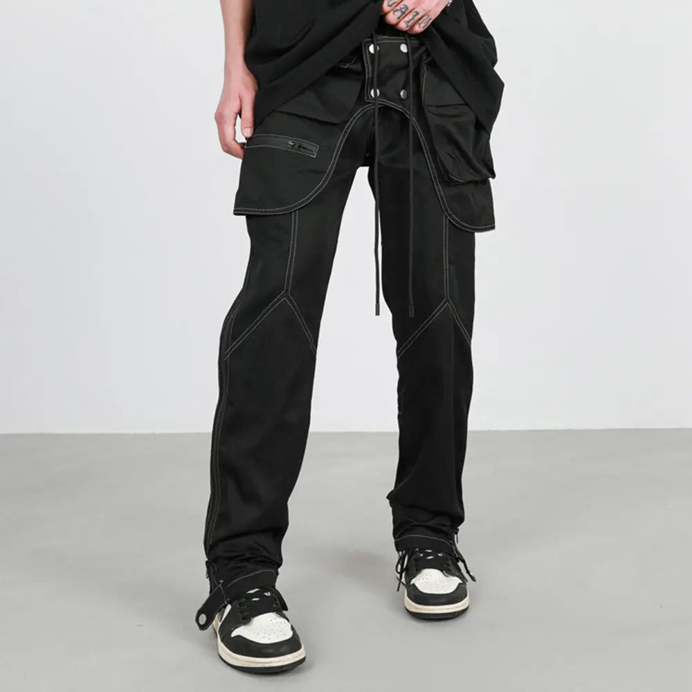 Deconstruction Function Glued Zipper Shell Men's Overalls Tide Brand - Nyaabs