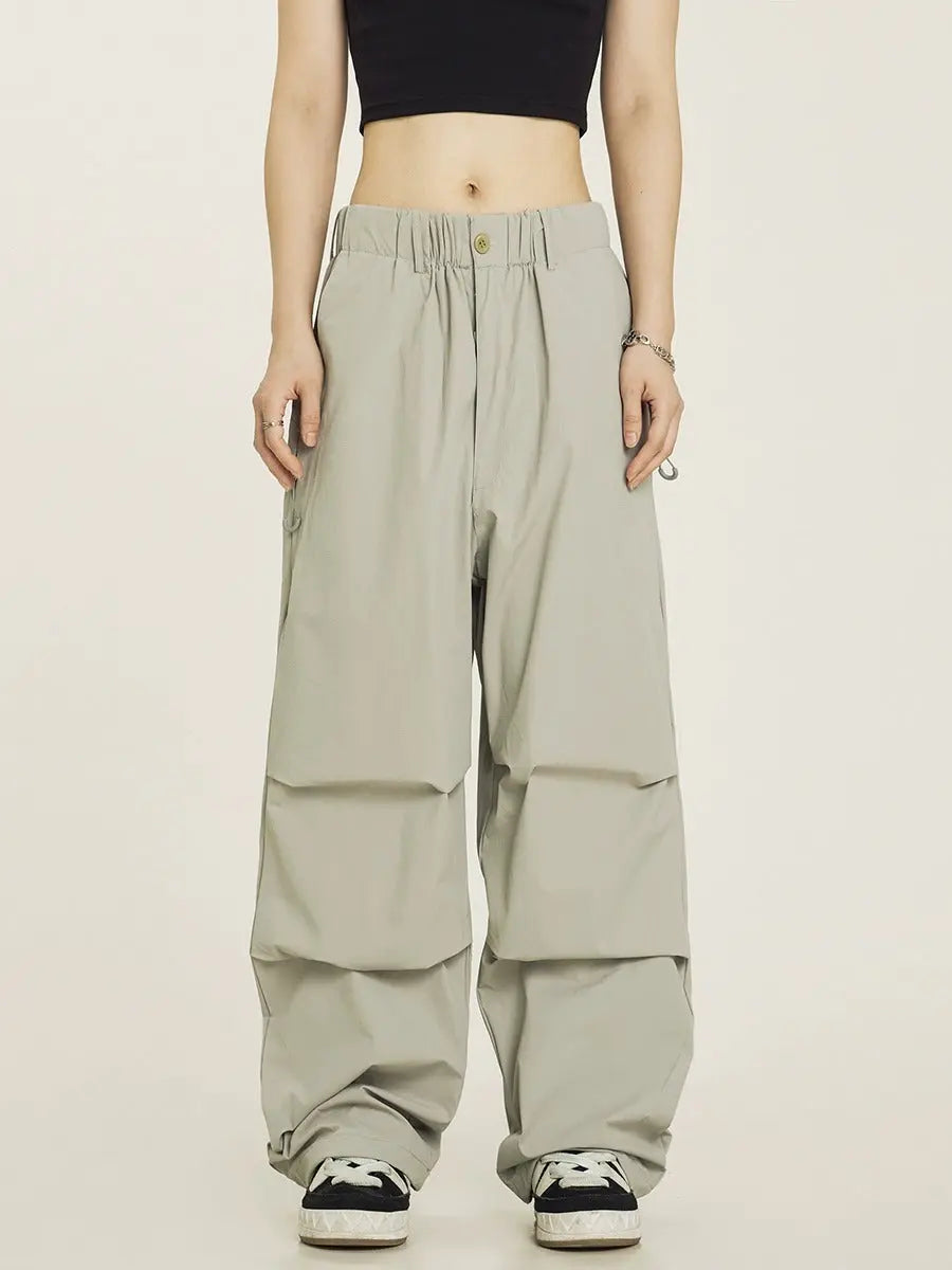 Vintage Pleated Parachute Pants Cargo Pants - Nyaabs