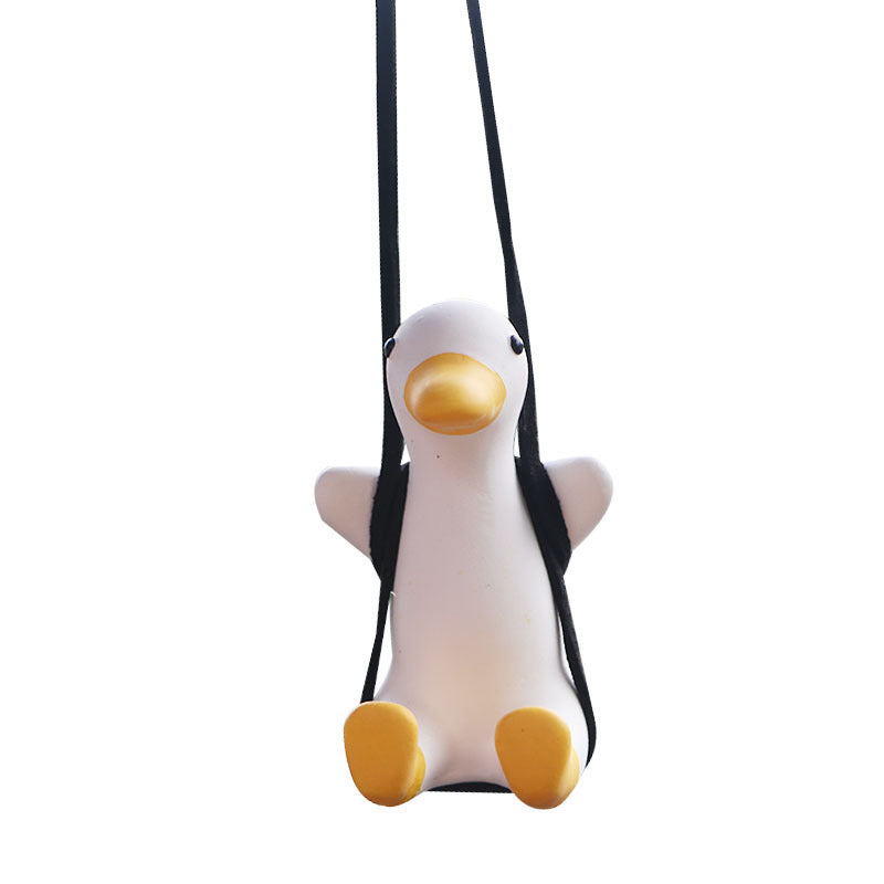 Car Pendant Cute Anime Little Duck Swing Auto Rearview Mirror Hanging Ornaments Interior Decoraction Accessories For Girls Gifts - Nyaabs