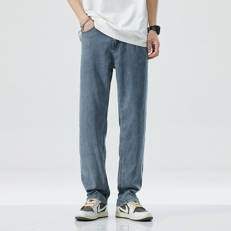 Men's Loose Straight Ice Silk Leisure Jeans - Nyaabs