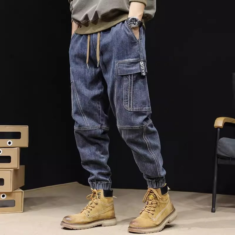 Men's Loose Retro Elastic Waist Jeans nyaabs.com