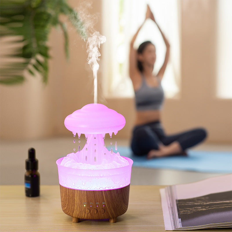 Rain Cloud Night Light Humidifier With Raining Water Drop Sound And 7 Color Led Light Essential Oil Diffuser Aromatherapy - Nyaabs