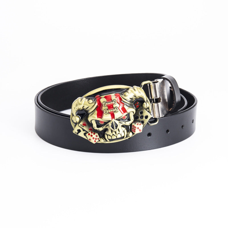 Fashion Simple Skull Shape Leather Belt - Nyaabs