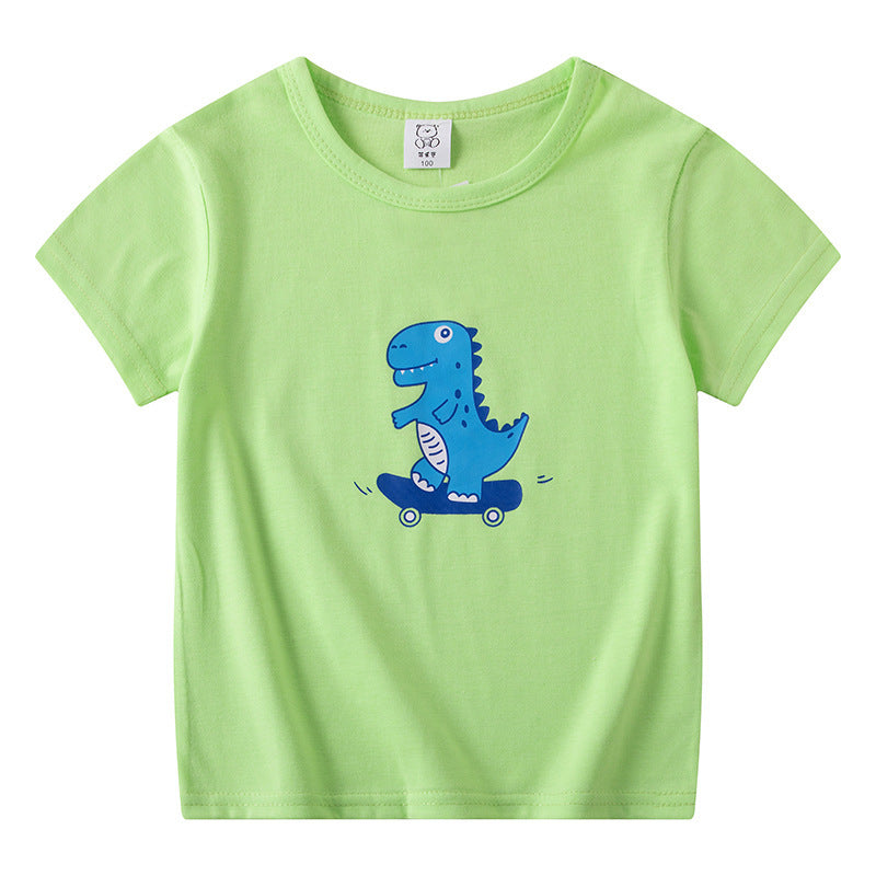 Children's Short Sleeve Boys And Girls T-shirt Cartoon Half Sleeve Top - Nyaabs