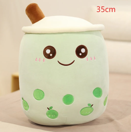 Cute Fruit Drink Plush Stuffed Soft Strawberry Milk Tea Plush Boba Tea Cup Toy Bubble Tea Pillow Cushion Kids Gift - Nyaabs