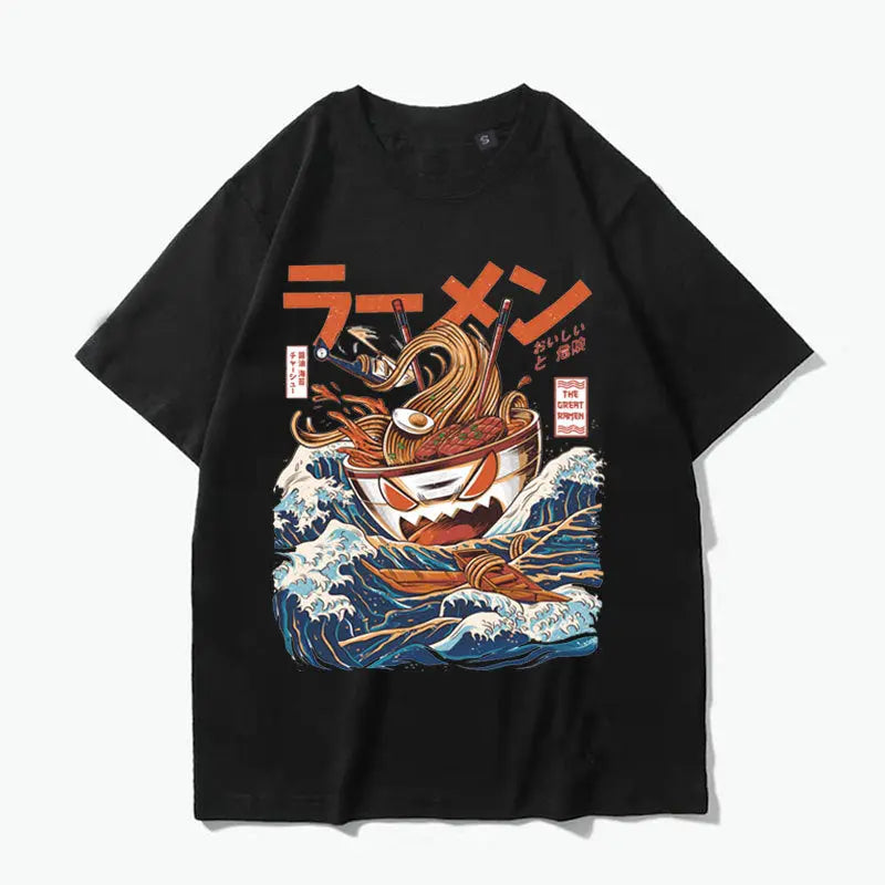 Japanese Retro Harajuku Style T-shirt Men's Short Sleeve Loose Youth Drop Shoulder Sleeves My Store